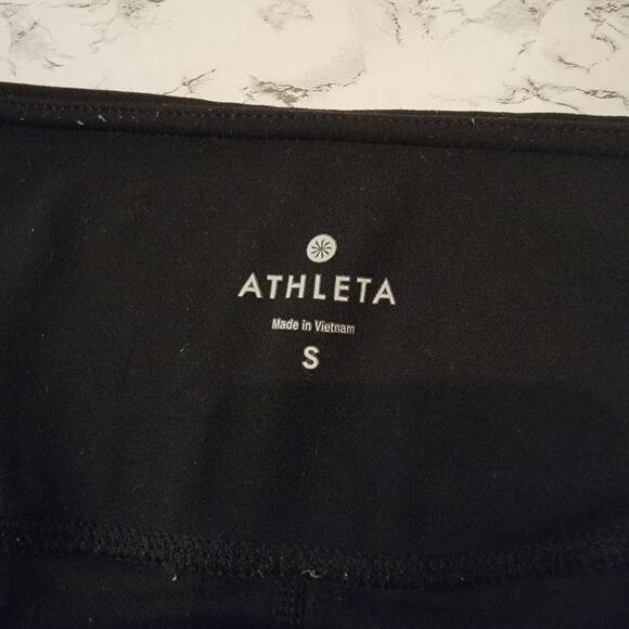 Athleta Mesh Cut Out Salutation 7/8 Black Leggings Size S - Picture 7 of 8